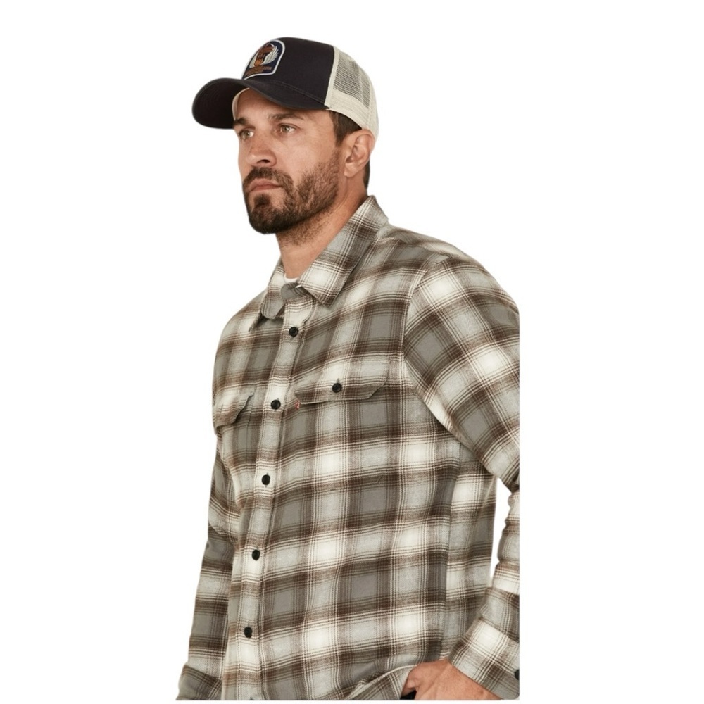 Levi's Men's Classic Worker Plaid Long Sleeve Button-Down Flannel Shirt Size S